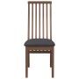 Sillas de comedor con cojines 2 uds madera maciza marrón caucho
