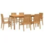 7-piece solid teak wood garden dining set by vidaXL, Garden sets - Ref: Foro24-3157920, Price: 1,00 €, Discount: %