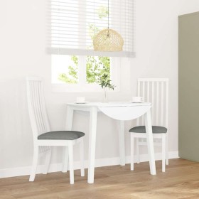 Sillas de comedor con cojines 2uds madera maciza blanco caucho Sillas de comedor con cojines 2uds madera maciza blanco caucho