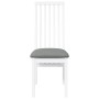 Sillas de comedor con cojines 2uds madera maciza blanco caucho