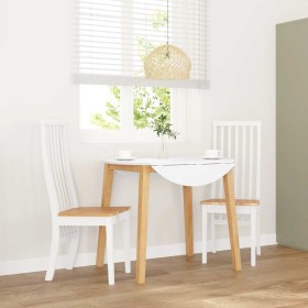 Sillas de comedor 2 unidades madera maciza de caucho blanco Sillas de comedor 2 unidades madera maciza de caucho blanco