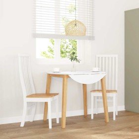 Sillas de comedor 2 unidades madera maciza de caucho blanco Sillas de comedor 2 unidades madera maciza de caucho blanco