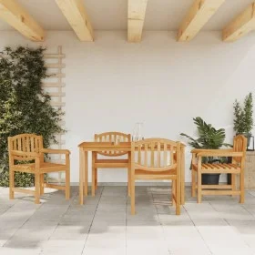 Juego de comedor para jardín 5 piezas madera maciza de teca von vidaXL, Gartensets - Ref: Foro24-3157927, Preis: 659,68 €, Ra...