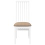Sillas de comedor con cojines 2uds madera maciza blanco caucho