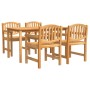 Juego de comedor para jardín 5 piezas madera maciza de teca by vidaXL, Garden sets - Ref: Foro24-3157927, Price: 684,35 €, Di...