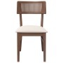 Sillas de comedor con cojines 2 uds madera maciza marrón caucho