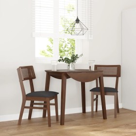 Sillas de comedor con cojines 2 uds madera maciza marrón caucho Sillas de comedor con cojines 2 uds madera maciza marrón caucho