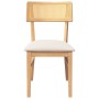 Sillas de comedor con cojines 2 uds madera maciza caucho
