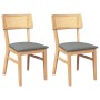 Sillas de comedor con cojines 2 uds madera maciza caucho