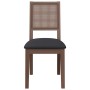 Sillas de comedor con cojines 2 uds madera maciza marrón caucho