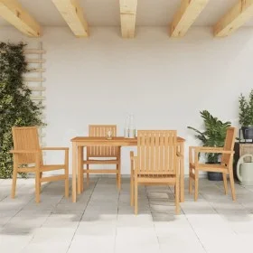 5-piece garden dining set solid teak wood by vidaXL, Garden sets - Ref: Foro24-3157913, Price: 810,30 €, Discount: %