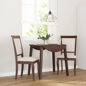 Sillas de comedor con cojines 2 uds madera maciza marrón caucho Sillas de comedor con cojines 2 uds madera maciza marrón caucho