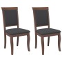 Sillas de comedor con cojines 2 uds madera maciza marrón caucho