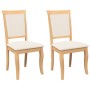 Sillas de comedor con cojines 2uds madera maciza natural caucho