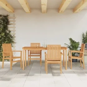 5-piece solid teak wood garden dining set by vidaXL, Garden sets - Ref: Foro24-3157917, Price: 812,99 €, Discount: %