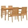 5-teiliges Garten-Esszimmerset aus massivem Teakholz von vidaXL, Gartensets - Ref: Foro24-3157917, Preis: 812,95 €, Rabatt: %