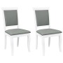 Sillas de comedor con cojines 2uds madera maciza blanco caucho