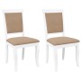 Sillas de comedor con cojines 2uds madera maciza blanco caucho