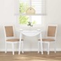 Sillas de comedor con cojines 2uds madera maciza blanco caucho