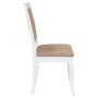 Sillas de comedor con cojines 2uds madera maciza blanco caucho