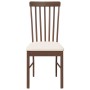 Sillas de comedor con cojines 2 uds madera maciza marrón caucho