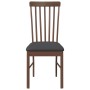 Sillas de comedor con cojines 2 uds madera maciza marrón caucho