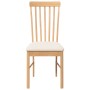 Sillas de comedor con cojines 2 uds madera maciza caucho