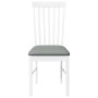Sillas de comedor con cojines 2uds madera maciza blanco caucho