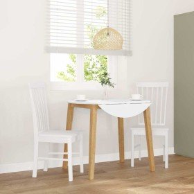 Sillas de comedor 2 unidades madera maciza de caucho blanco Sillas de comedor 2 unidades madera maciza de caucho blanco