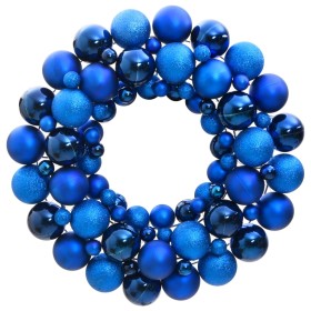 Corona de Navidad poliestireno azul 45 cm