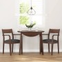 Sillas de comedor con cojines 2 uds madera maciza marrón caucho