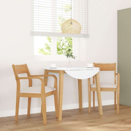 Sillas de comedor con cojines 2uds madera maciza natural caucho