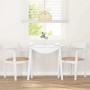 Sillas de comedor con cojines 2uds madera maciza blanco caucho