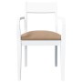 Sillas de comedor con cojines 2uds madera maciza blanco caucho