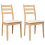Sillas de comedor con cojines 2uds madera maciza natural caucho