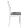 Sillas de comedor con cojines 2uds madera maciza blanco caucho