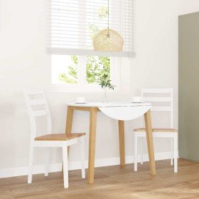 Sillas de comedor 2 unidades madera maciza de caucho blanco Sillas de comedor 2 unidades madera maciza de caucho blanco