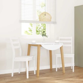 Sillas de comedor 2 unidades madera maciza de caucho blanco