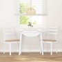 Sillas de comedor con cojines 2uds madera maciza blanco caucho