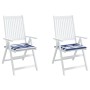 Cojines silla jardín 2 uds tela a rayas azul y blanco 40x40x3cm von vidaXL, Kissen für Stühle und Sofas - Ref: Foro24-361011,...