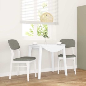 Sillas de comedor con cojines 2uds madera maciza blanco caucho Sillas de comedor con cojines 2uds madera maciza blanco caucho