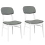 Sillas de comedor con cojines 2uds madera maciza blanco caucho