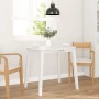 Mesa de comedor de madera maciza de caucho blanco