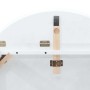 Mesa de comedor de madera maciza de caucho blanco