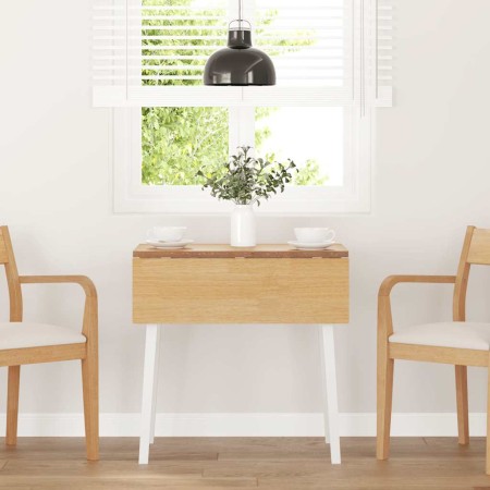 Mesa de comedor de madera maciza de caucho blanco en Mesas de cocina y de comedor | Comprar online en Foro24