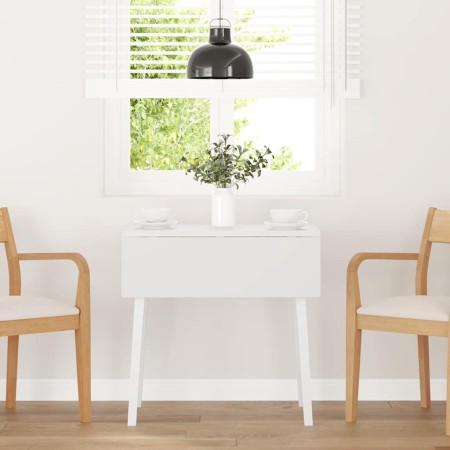Mesa de comedor de madera maciza de caucho blanco en Mesas de cocina y de comedor | Comprar online en Foro24