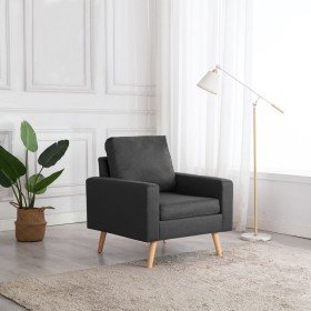 Sillón de tela gris oscuro Sillón de tela gris oscuro