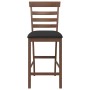 Taburetes de bar con cojines 2 uds madera maciza marrón caucho