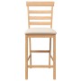 Taburetes de bar con cojines 2 uds madera maciza natural caucho