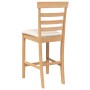Taburetes de bar con cojines 2 uds madera maciza natural caucho